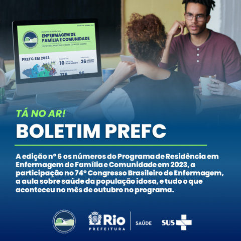 Imagem de tela de computador com a capa do boletim do PREFC