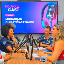 Participantes do episódio durante a gravação